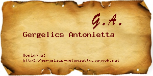 Gergelics Antonietta névjegykártya